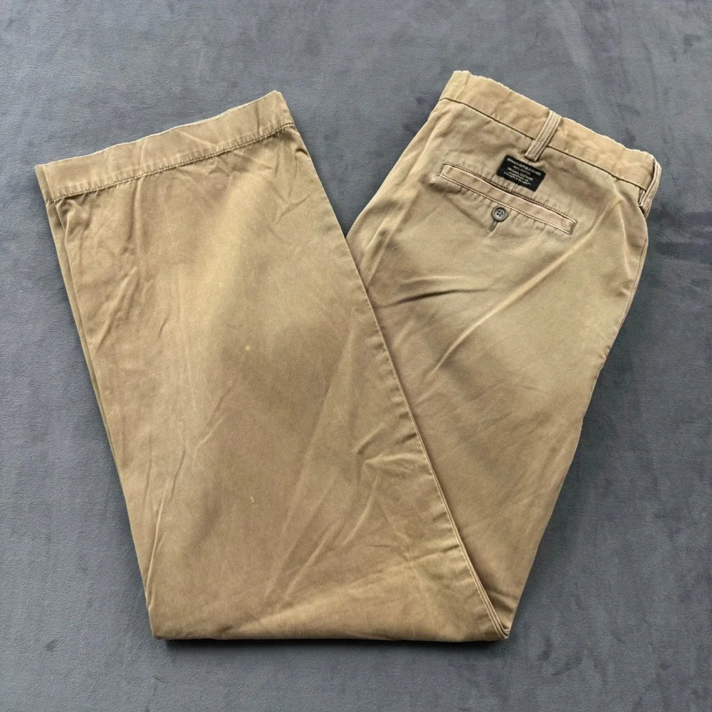 Banana Republic Relaxed Fit Dawson Chinos Men 38x32 Khaki Tan Cotton Twill Pants